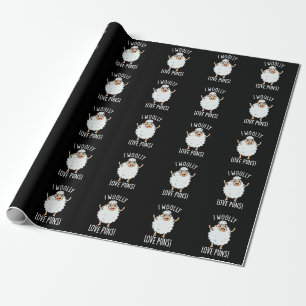 I Wooly Love Puns Funny Sheep Pun Dark BG Wrapping Paper
