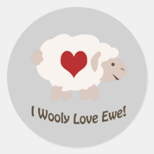 I Wooly Love You! Classic Round Sticker