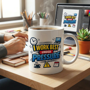 I Work Best Under Pressure Funny Office Deadline  Coffee Mug