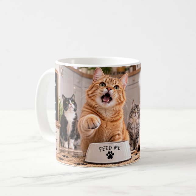 I Work for My Cat Funny Cat Mug (Front Left)