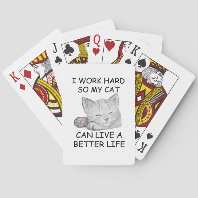 I Work Hard Playing Cards (Back)