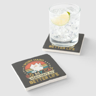 I Work Hard So MY Cat Can Have A Better Life Stone Coaster