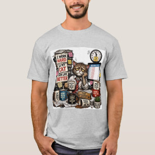 I Work Hard So My Cat Can Live Better Funny Cat Wo T-Shirt