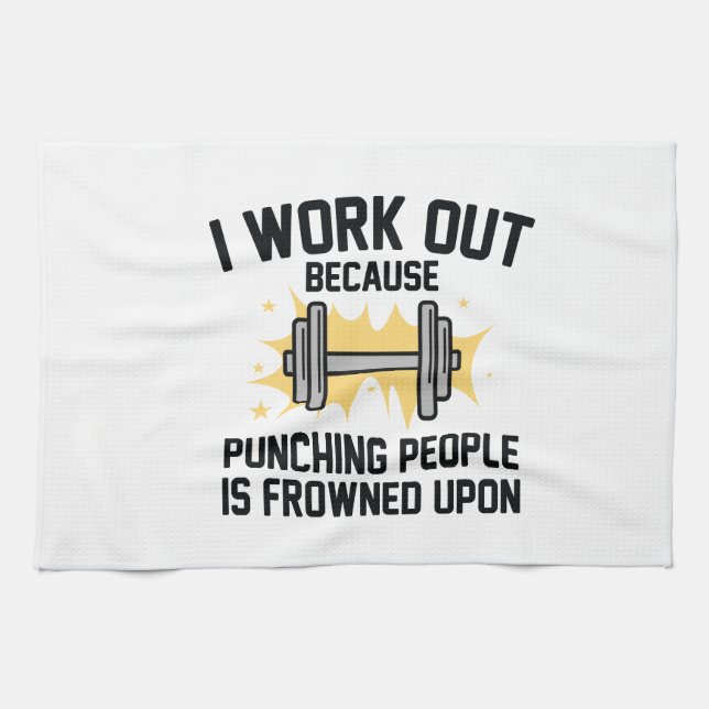 I Work Out Tea Towel (Horizontal)