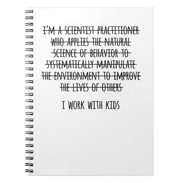 I Work With Kids Notebook (Front)