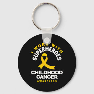 I Work With Superheroes Nurse Oncologist Childhood Key Ring