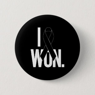 I worn black ribbon melanoma awareness 6 cm round badge