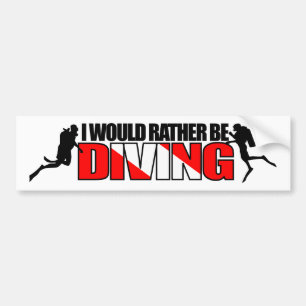 I Would Rather Be Diving Bumpersticker Bumper Sticker