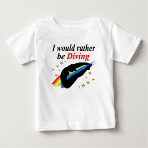 I WOULD RATHER BE DIVING DIVER GIRL DESIGN BABY T-Shirt