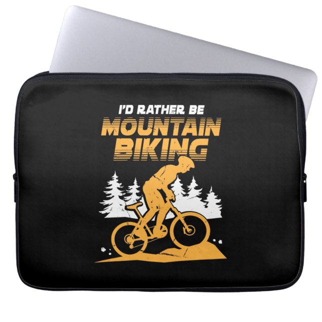 I Would Rather Be Mountain Biking Laptop Sleeve (Front)