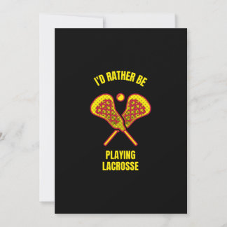 I would rather be playing lacrosse funny sports pl thank you card