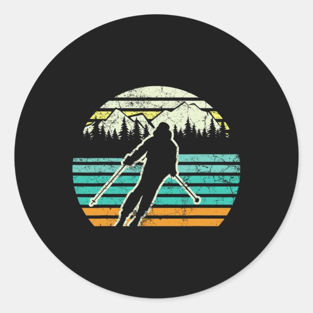 I Would Rather Be Skiing Snowy Adventure Skiing Sn Classic Round Sticker (Front)