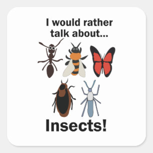 I Would Rather Talk About Insects Entomologists Square Sticker