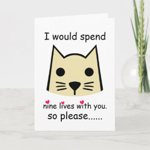 I Would Spend 9 Lives With You Valentine's Day Cat Card