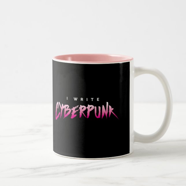 I Write Cyberpunk Two-Tone Coffee Mug (Right)