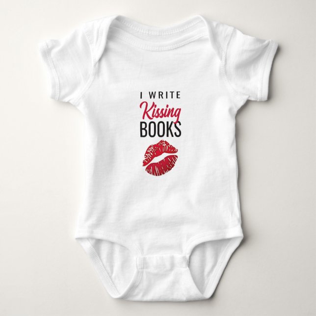 I WRITE Kissing Books T-Shirt (Front)