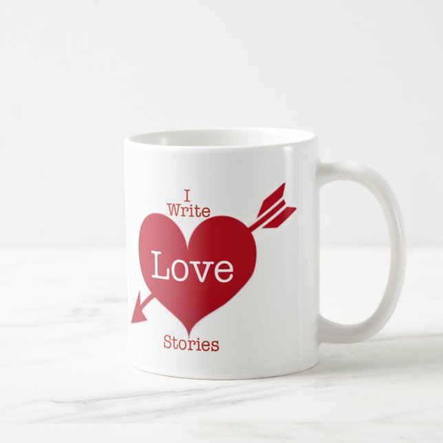 I Write Love Stories Coffee Mug (Right)