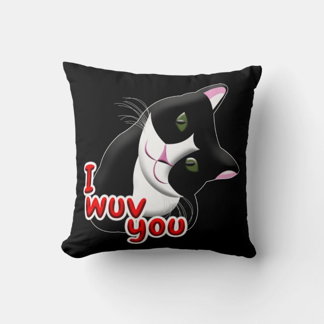 I wuv you Cat Cushion (Front)