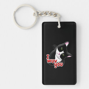 I wuv you Cat Key Ring