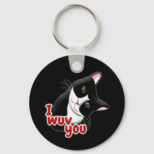 I wuv you Cat Key Ring