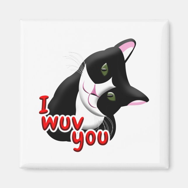 I wuv you Cat Magnet (Front)
