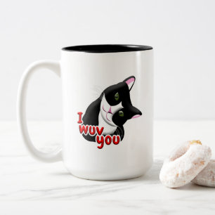 I wuv you Cat Two-Tone Coffee Mug