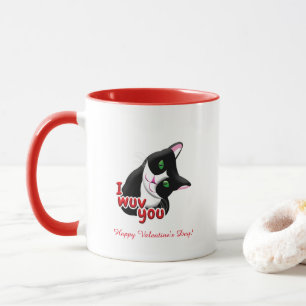 I Wuv You Valentines's Day Cat Mug