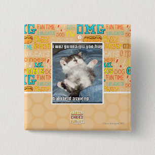 I wuz gunna giv yoo hug 15 cm square badge