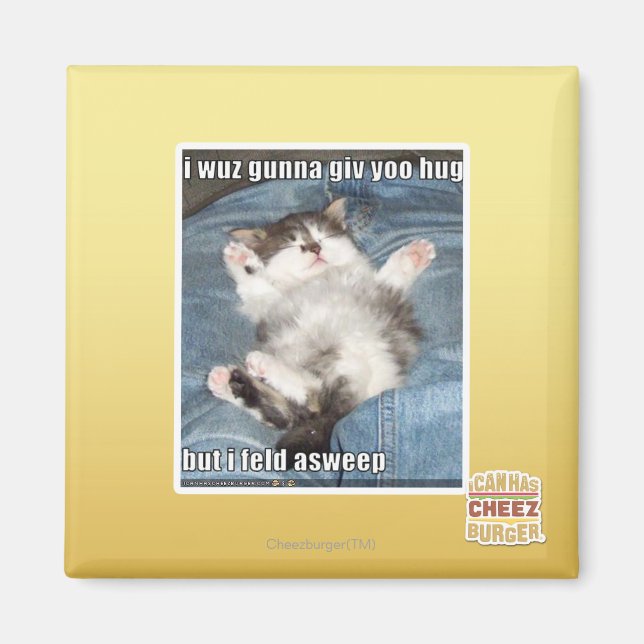 I wuz gunna giv yoo hug magnet (Front)