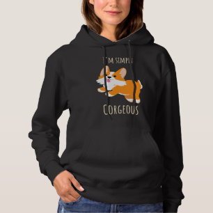 I X M Simply Corgeous Cute Corgi Illustration Hoodie