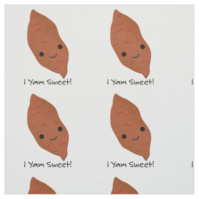 I Yam Sweet Cute kawaii Sweet Potato Fabric (Swatch)