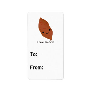 I Yam Sweet Cute kawaii Sweet Potato Label