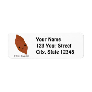 I Yam Sweet Cute kawaii Sweet Potato Return Address Label