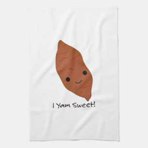 I Yam Sweet Cute kawaii Sweet Potato Tea Towel