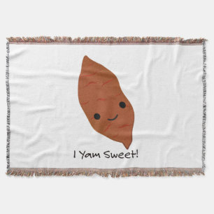 I Yam Sweet Cute kawaii Sweet Potato Throw Blanket