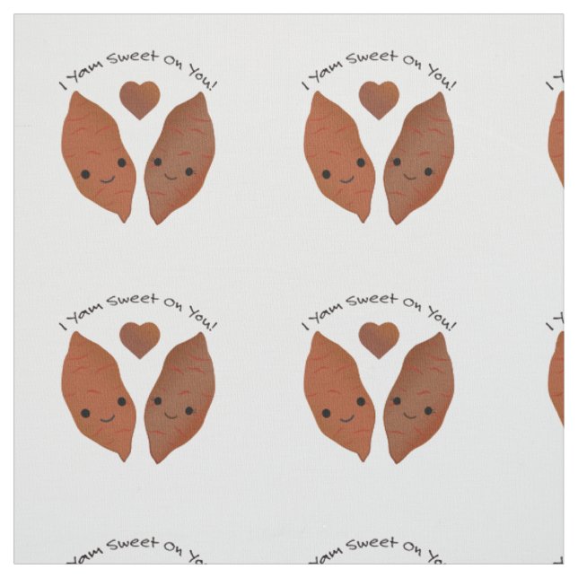 I Yam Sweet on You Sweet Potatoes Fabric (Swatch)