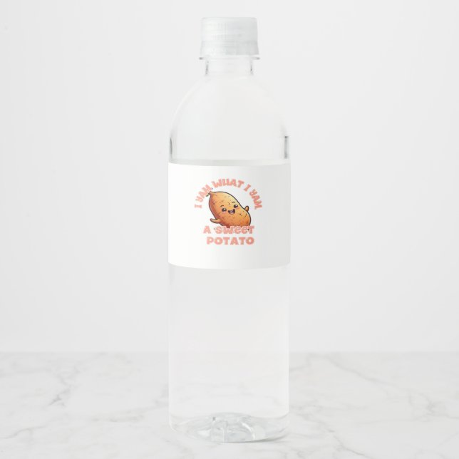 I Yam What I Yam, A Sweet Potato Classic Water Bottle Label (Front)