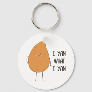 I Yam What I Yam! Awesome Yam Vegetable Pun Key Ring