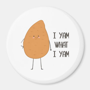 I Yam What I Yam! Awesome Yam Vegetable Pun Magnet