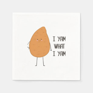 I Yam What I Yam! Awesome Yam Vegetable Pun Napkin