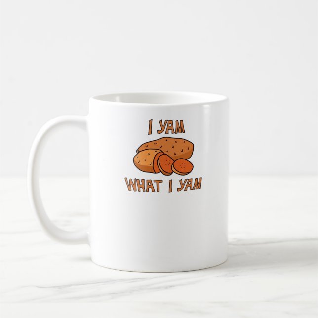 I Yam What I Yam Classic Funny Basic Coffee Mug (Left)