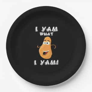 I Yam What I Yam Classic Funny Meme Paper Plate