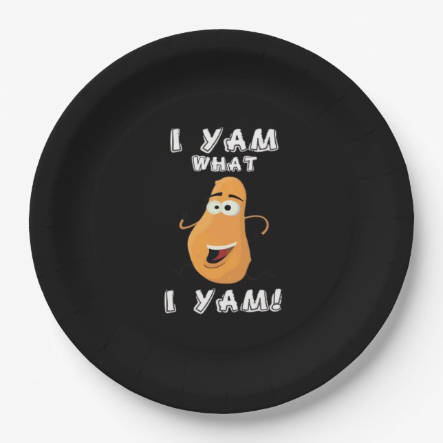 I Yam What I Yam Classic Funny Meme Paper Plate (Front)