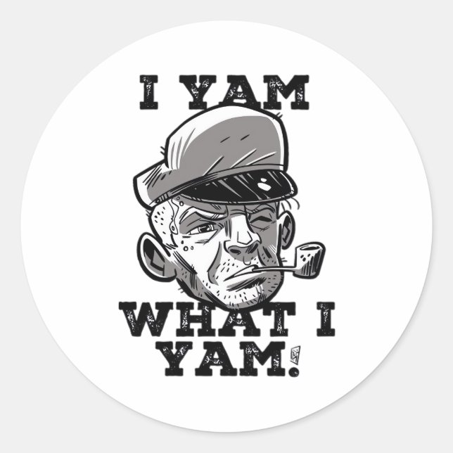 I Yam What I Yam Classic Meme Design Classic Round Sticker (Front)