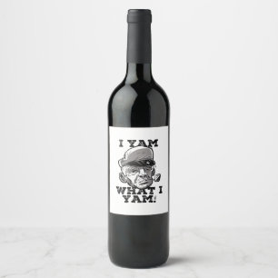 I Yam What I Yam Classic Meme Design Wine Label
