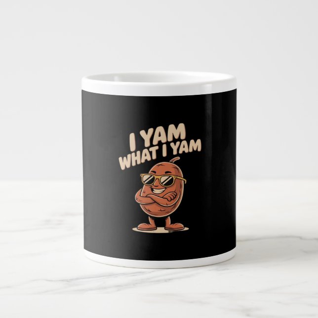 I Yam What I Yam Classic Quote Large Coffee Mug (Front)