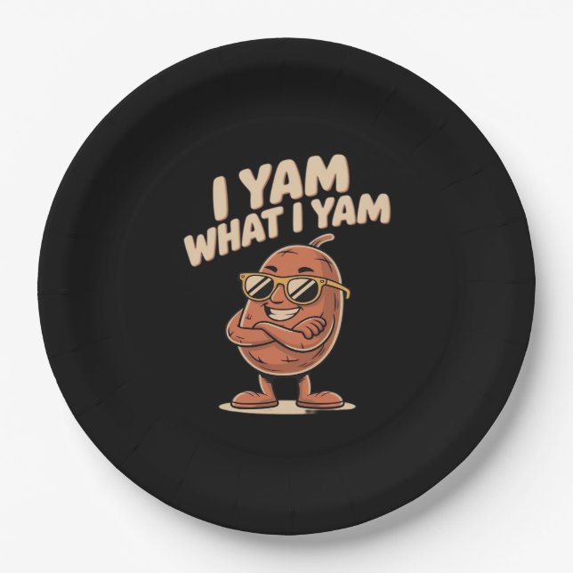 I Yam What I Yam Classic Quote Paper Plate (Front)