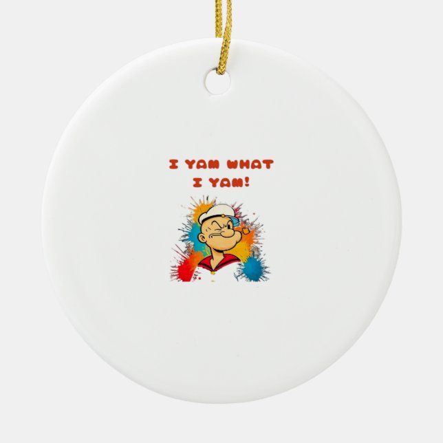 I Yam What I Yam Classic Sloth Trendy Ceramic Ornament (Front)