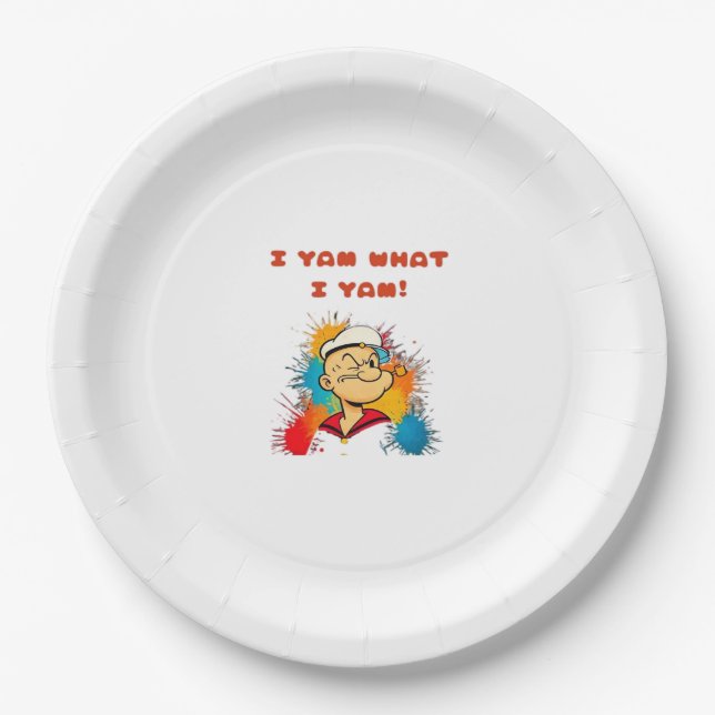 I Yam What I Yam Classic Sloth Trendy Paper Plate (Front)