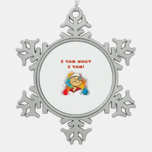 I Yam What I Yam Classic Sloth Trendy Snowflake Pewter Christmas Ornament